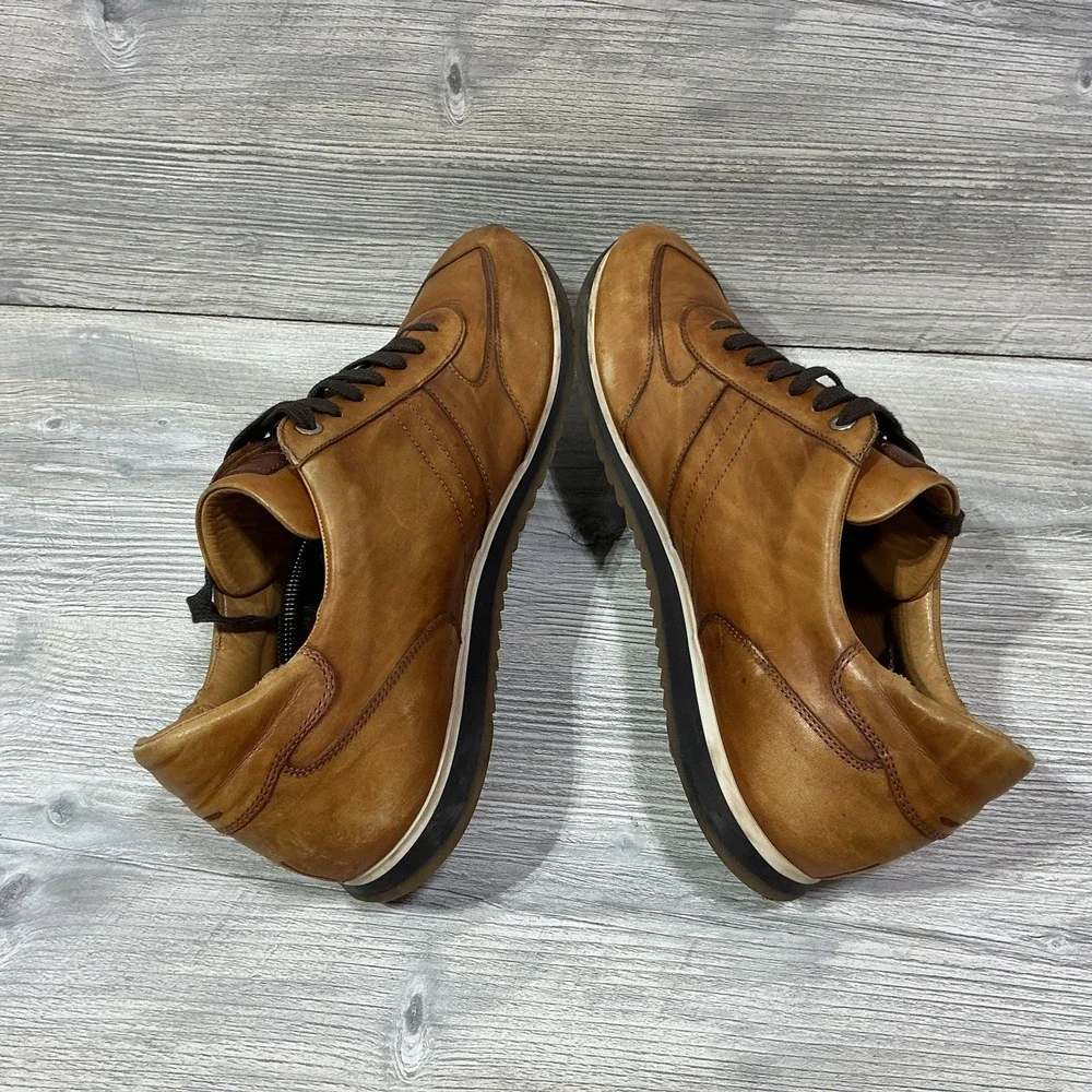 Men's Magnanni Ibiza Honey Brown Leather Sneakers Shoes Portugal Size 13 M 18837